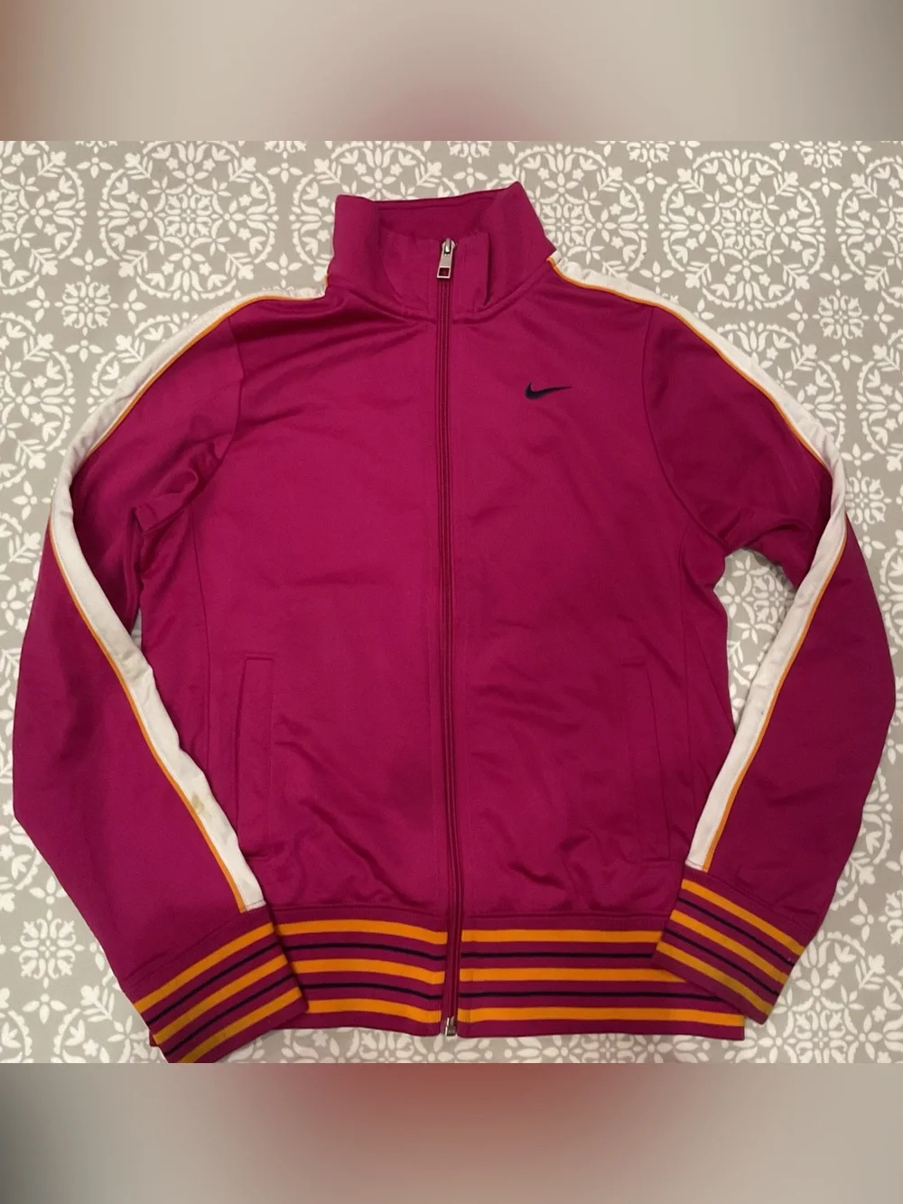 Nike Girls Magenta Zip-Up Jacket Size L Like New